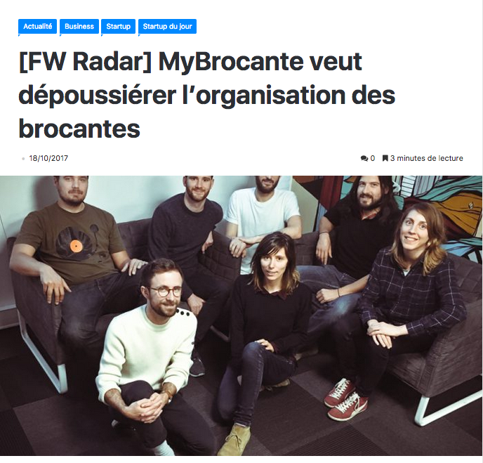 [FW Radar] MyBrocante veut dépoussiérer l’organisation des brocantes